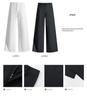 2026 Spring Slim-Fit American Style High-End Floor-Length Suit Pants - Black & White, Mid-Low Waist, Non-Clingy, Slimming Design