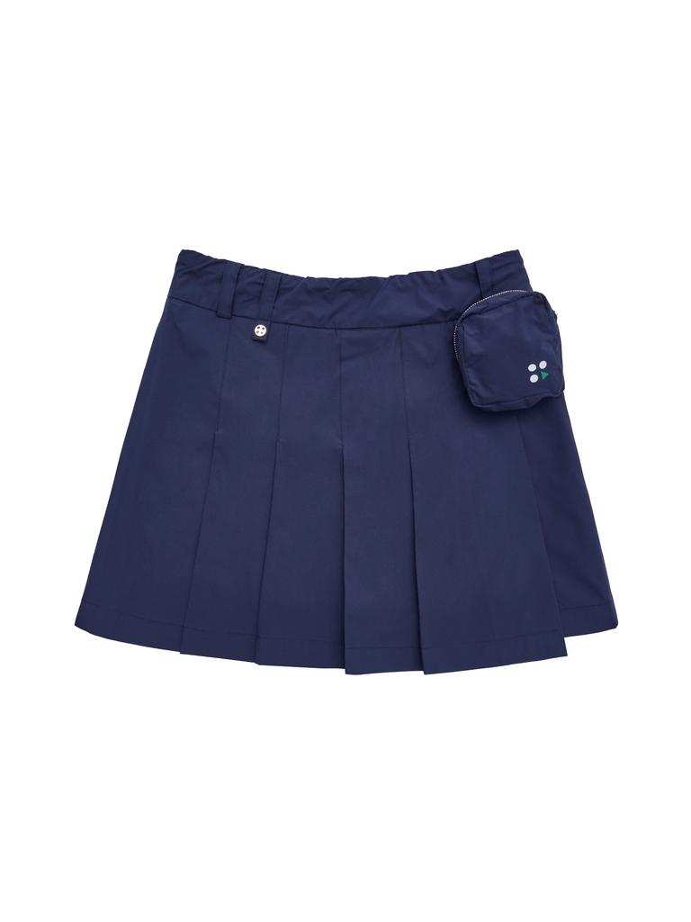 Button Play Pocket Pleated Skirt Culottes_Navy