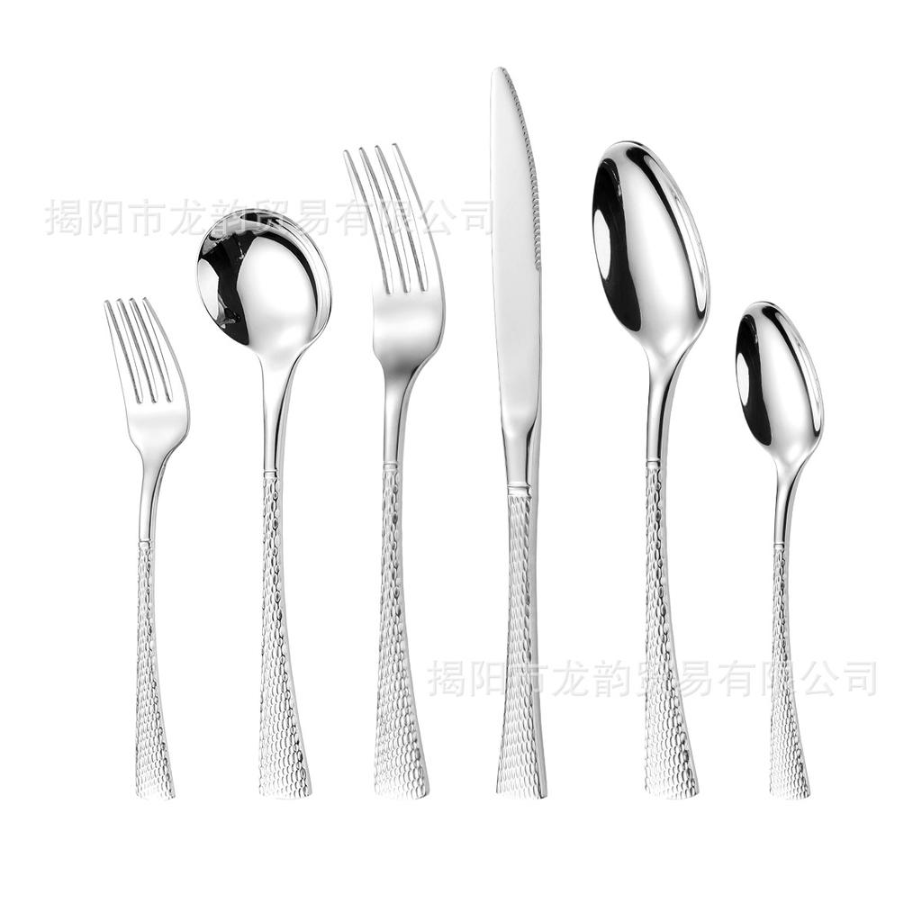 304 stainless steel western food knife, fork and spoon thick texture fishtail design high-end steak tableware set