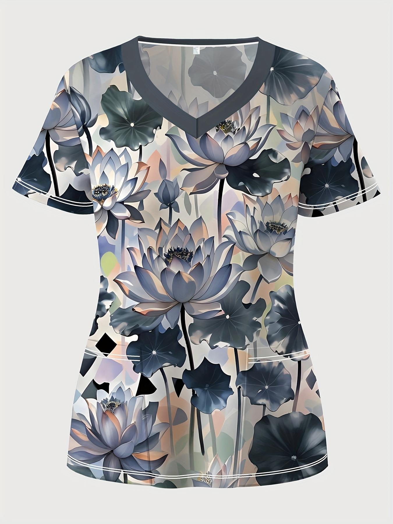 

Solid Color Sequin Nurse Uniform Print Top V-Neck Pocket Medical Uniforms Nursing Scrubs Tops Working Clothes uniforme enfermera S