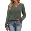 Women's Loose Comfortable Casual Fashion V-Neck Solid Color Long Sleeve Top