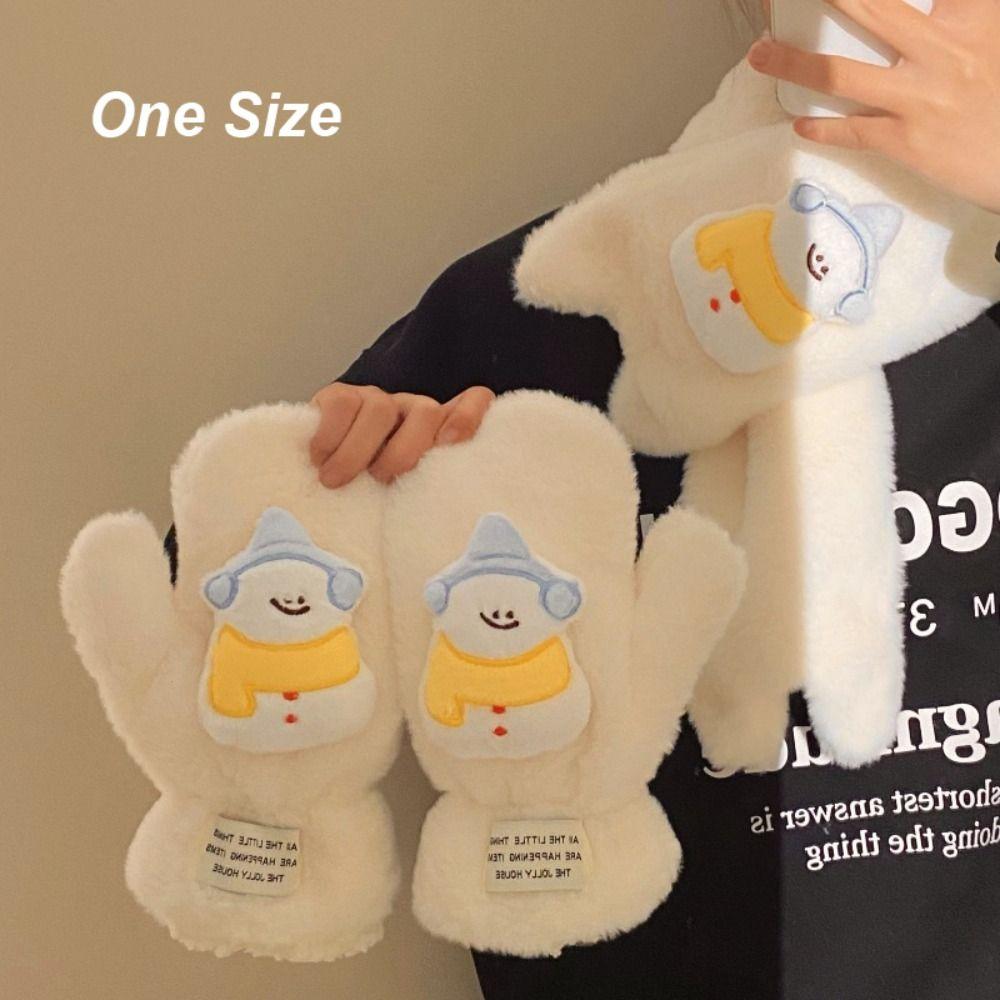 Thicken Neckerchief Wrap Cartoon Neck Warmer New Gloves  Winter