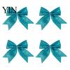 Champagne Party Supplies 4Pcs Glitter Christmas Bow, Sparkling Ribbon Hanging Ornament for Floral Arrangement Bows Tree Front Door Wreath, Festive