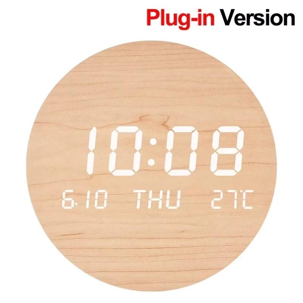 Large Screen LED Digital Wall Clock Mute Function Simple Design Temperature Clock Smart Display Date Time Clock Wall Decor