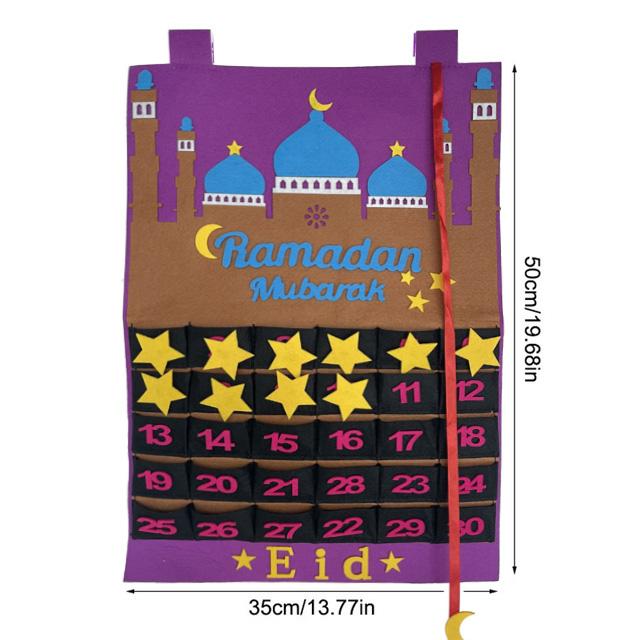 Eid Dekoration Ramadan Mubarak Adventskalender 30 Tage Countdown-Kalender Eid Mubarak Geschenke Kareem Ramadan Wohnkultur Eid Al Adha