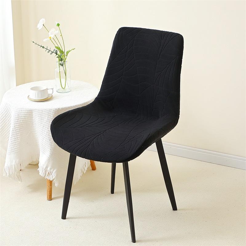 

1/4/6pcs Jacquard Curved Chair Covers Stretch Solid Color Chair Slipcovers Stool Covers Kitchen Seat Protector for Home Wedding 1PC chair cover