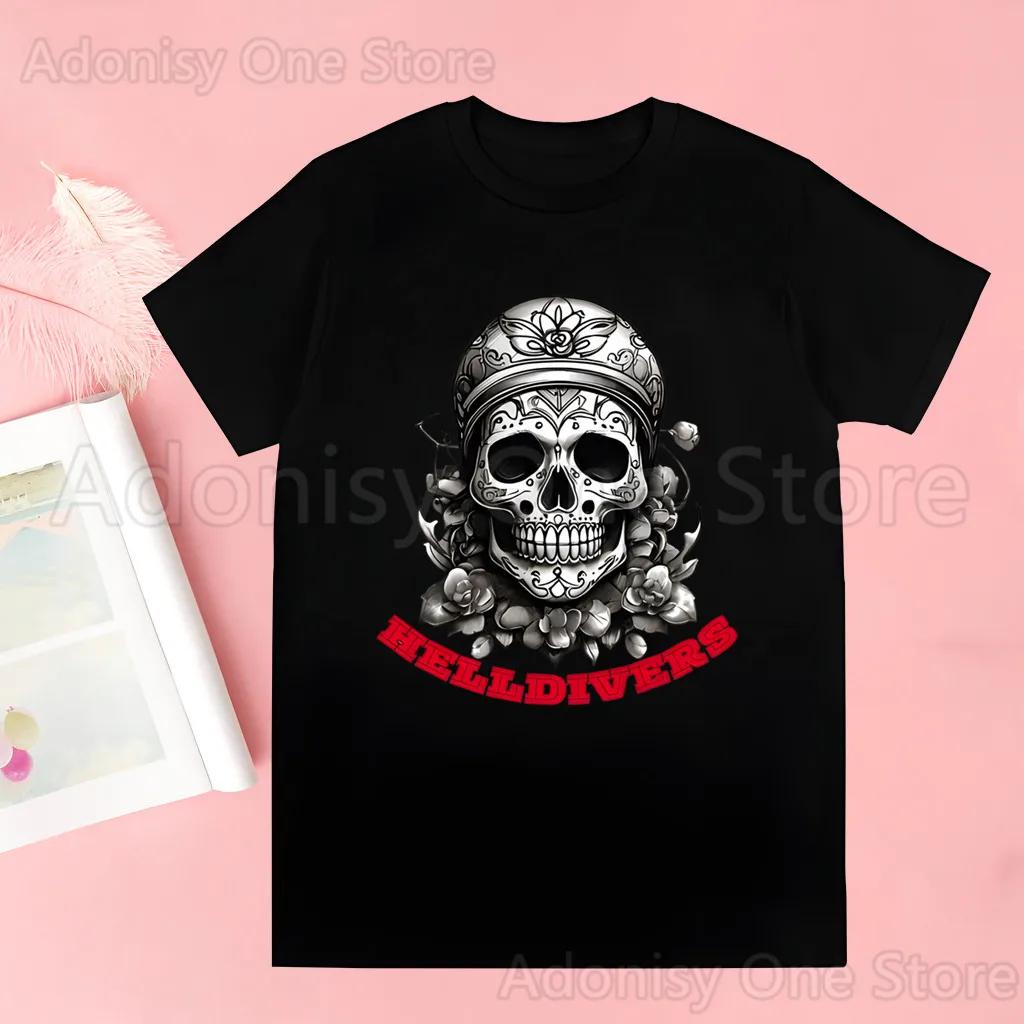 Helldivers Herren Sommer Kurzarm Mode Druck Herren T-Shirts Top T-Shirt Unisex Grafik Herren T-Shirt