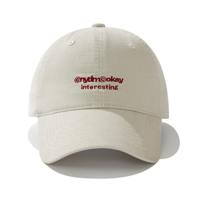 Embroidered baseball cap spring new casual couple showing small face big head circumference cap trendy brand
