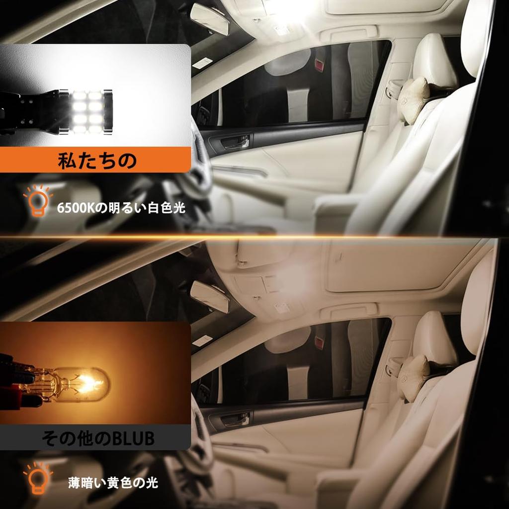 BLIAUTO Car T10 LED White Explosive 30 SMD Position Lamp DC12V-24V 6500K with Built-in