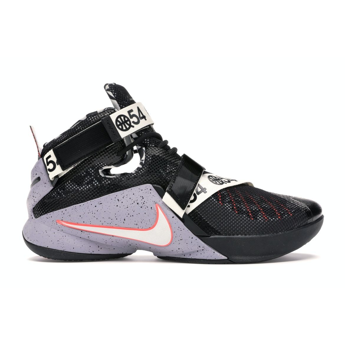 

Мужские кроссовки Nike LeBron Soldier 9 LMTD Quai 54 Черный Прованс-Фиолетовый-Горячий-Лава-Саммит-Белый 810803-015