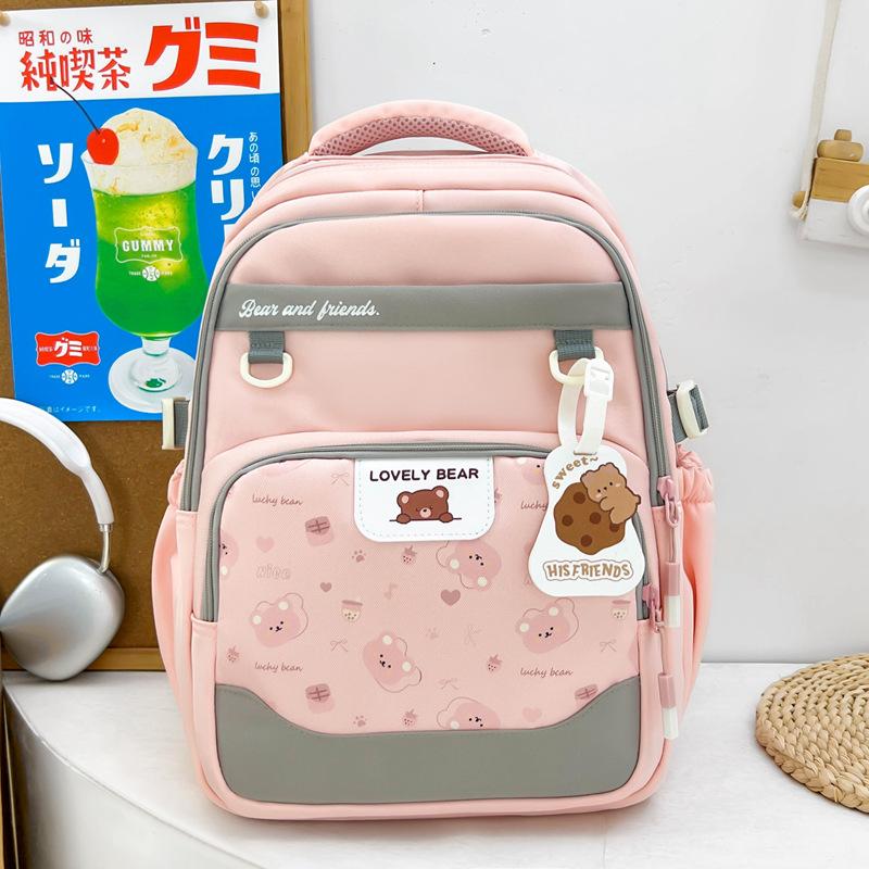 Schoolbag: Elementary school backpack, cartoon lightweight back-support backpack for grades 1 and 2, backpack for boys and girls