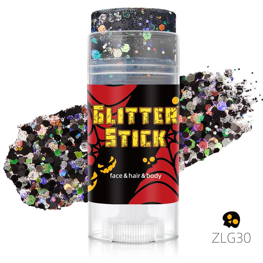 Halloween Body Glow Stick With Sparkling Sequins For Face Makeup And Costume Party
