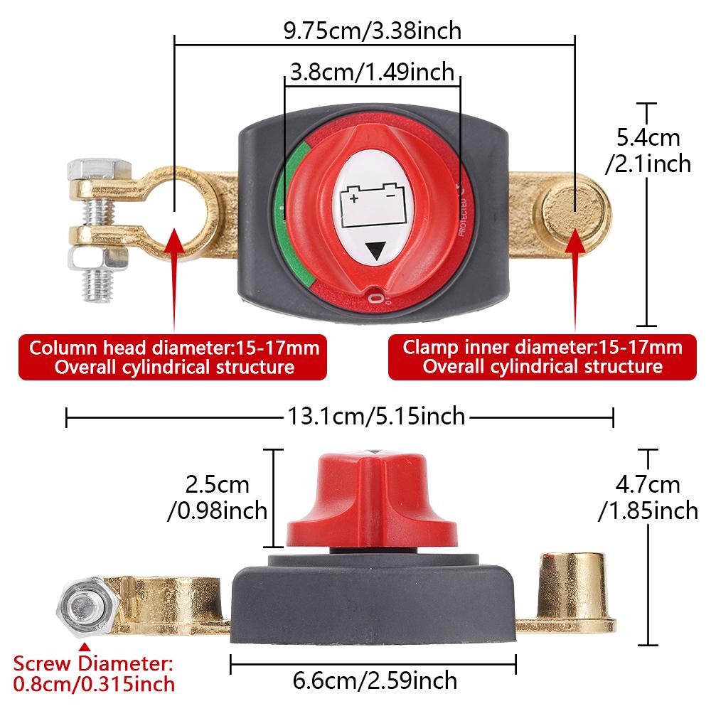 12-48V Power Cut Master Isolator 300A Battery Disconnect Switch For Cars, Rvs & Boats (Negative, On/Off) Battery Isolator