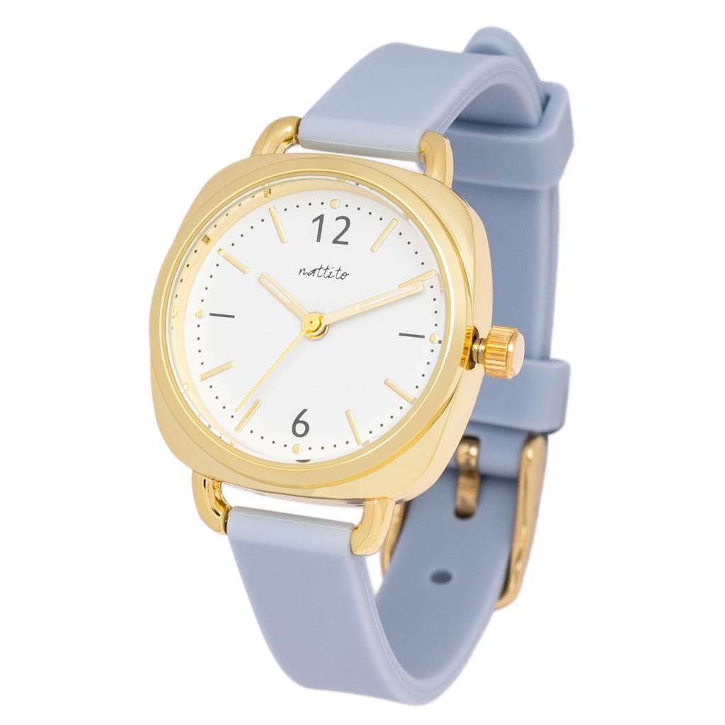 FIELD WORK MKS2513-4 women's analog wristwatch with silicone strap, gold, blue