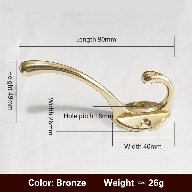 

5pcs Heavy Duty Metal Hooks Wall Mounted Retro Double Hooks Utility Antique Hooks For Coat, Scarf, Bag, Towel, Key, Scarf, Hat