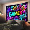 VIKAMA Trendy Esports Neon Tapestry GAMER Theme Game Controller Cyberpunk Style Room Decoration