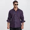 Di Bin Ze Men's Loose Fit Plus Size Fleece-Lined Plaid Shirt