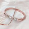 Fashionable Oval Hollow Titanium Steel Diamond Buckle Electroplating Jewelry Bracelet