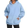 Women's Fleece Street Hip-Hop Hoodie: Autumn/Winter Solid Color Long-Sleeve Loose Pullover with Pocket