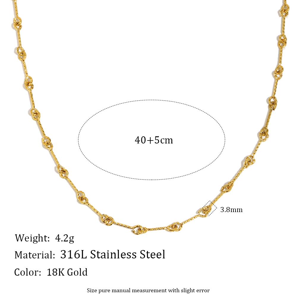 

MamacitaSlay 316L Stainless Steel Geometric Necklace Waterproof 18K Gold Plated Jewelry Women s Creative Minimalist Necklace
