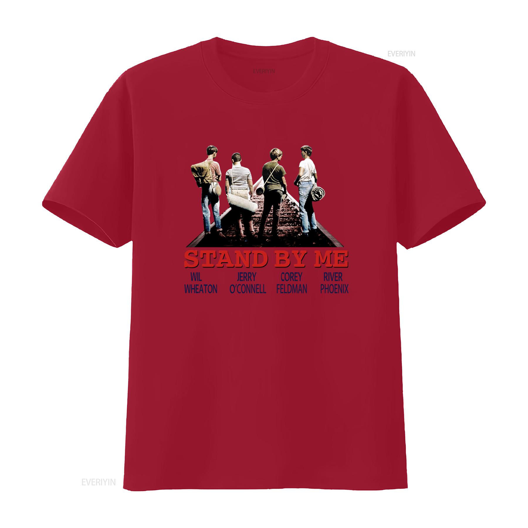 Stand By Me T Shirt B87 Classic Comedy Movie Poster Retro Cool Top with Four Boys Image vintage Washed homme Soft S