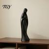 Holy Religious Decoration Praying Virgin Mary Statue, Minimalist Blessed Sculpture, Hand Painted Figure Prayer Figurine for Home Altar Desktop