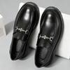 Fashion Classic Thick Sole Men's Penny Loafers Slip-On Business Dress Shoes Gentleman Metal Buckle Formal Black Business Shoes