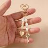 Perlen Herz Anhänger Schlüsselanhänger Zubehör stilvoll Legierung Freundschaft Schmuck Elegant Valentinstagsgeschenk Für Sie