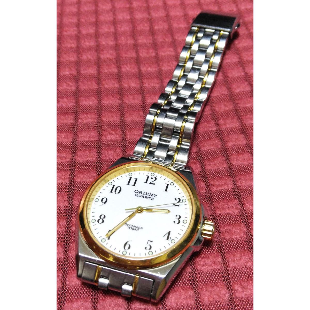 Good condition New battery Orient ORIENT SWIMMER Swimmer band 17.5cm Solid belt Sapphire glass Quartz