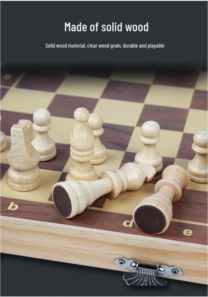 Children's Wooden Chess Board Game - Educational and Early Learning Toy for All Ages