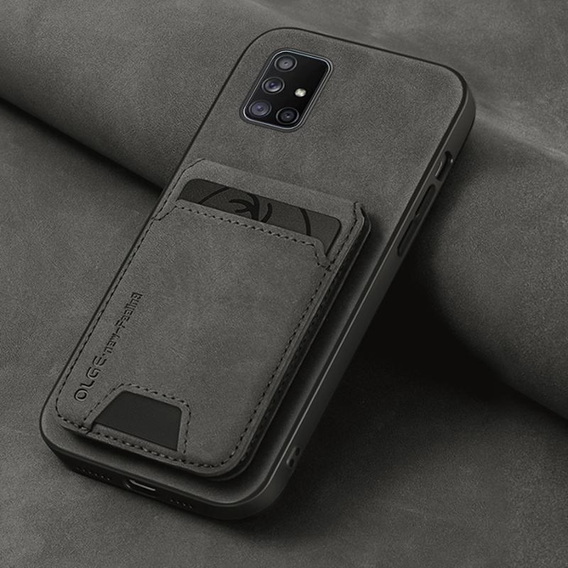 Solid Color Leather Wallet Card Slot Bracket Phone Case For Samsung A55 A54 A53 A52 A52S A51 A71 A35 A15 A16 A06 A05 A34 A32 A14