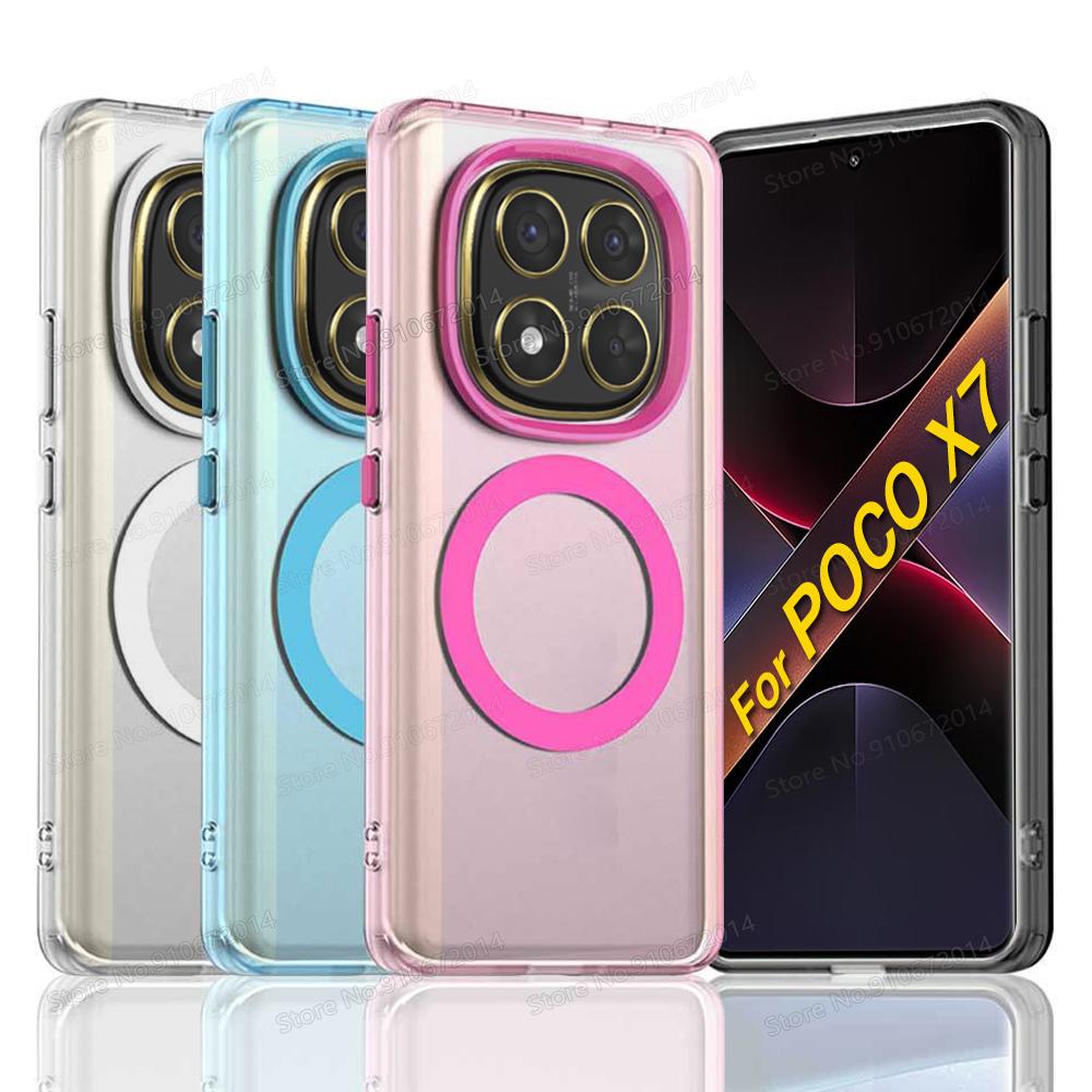 For POCO X7 Pro Candy Color Magnetic Matte Phone Case For POCO X7 M6 F6 X6 Pro Translucent Cover For POCO X6 Pro Shockproof Case