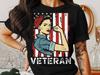 Rosie the Riveter Veteran T-Shirt: Distressed American Flag Tee