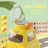 600ml Car Shaped Water Bottle with Straw Carry Handle BPA Free Tritan Material, Locking Lid, Spill Proof Design Cute Yellow Vehicle for Kids, Toddlers