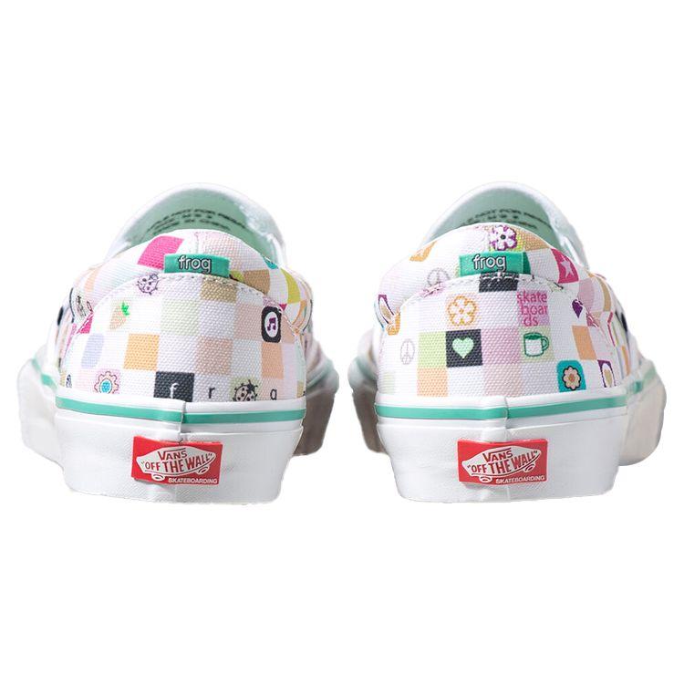 Frog x Vans Skate Slip-On LTD Checker White Unisex Sneakers Multi-Color VN0A5HF43OI