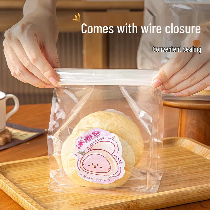 Transparente Eisbrot-Verpackungsbeutel mit Aufklebern