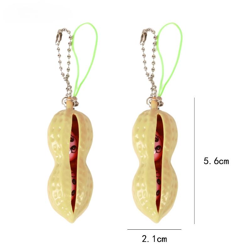 2/5pcs Squeezing Peanuts Squeezing Music Children's Gift Stress Relieving Keychain Peanut Squeezing Music Relaxing Toy