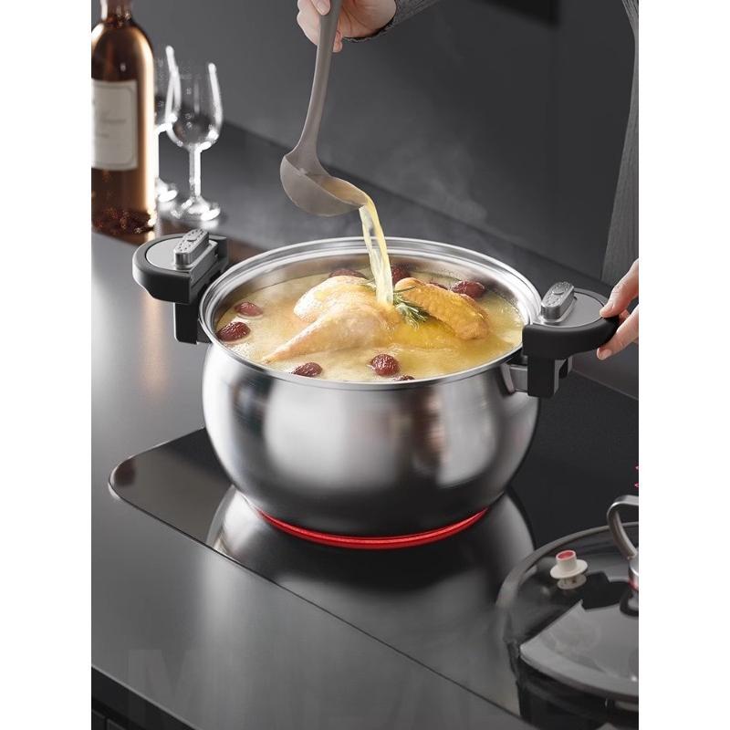 Micro-pressure Soup Pot Household Stew Stainless Steel Thickened Binaural Uncoated Non-stick Pot Special Induction Cooker Gas