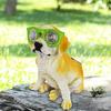 Solar Dog Statue with Glasses Resin Puppy Solar Lamp Garden Decor Solar Powered Dog Light for Home Yard Patio Lawn Pathway