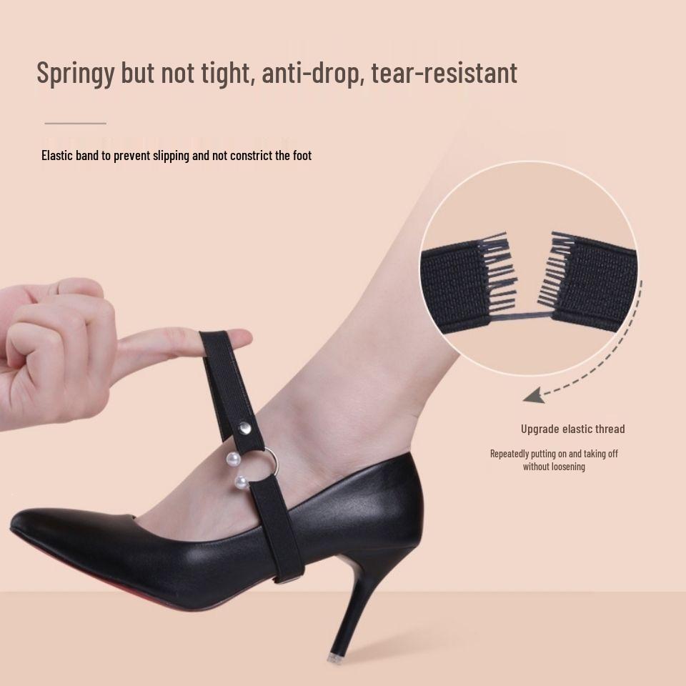 Fashionable Anti-Slip Heel Strap & Shoelace Decoration