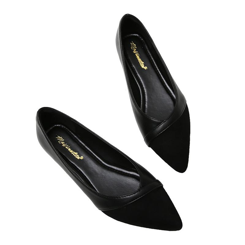 Pointed Single Shoes Women's Flat-soled New Soft-soled Doudou Shoes Large Size 41-43