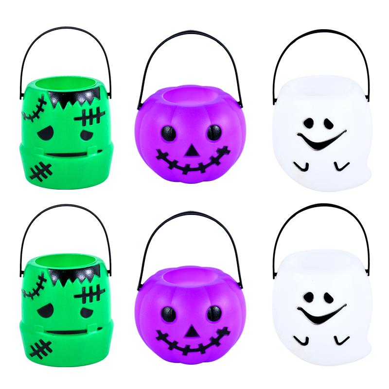1-6Pcs Halloween Party Candy Bucket Pumpkin Gift Box Container Trick or Treat Cookie Snack Holder Decoration Props Kids Favors