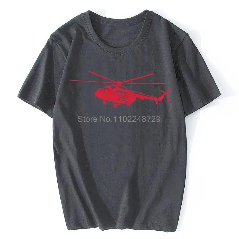 Summer T Shirt Short Sleeve Cotton Print Mi-8 Helicopter T-Shirt Casual Shirt Cool Tees Tops Streetwear Cotton Oversize