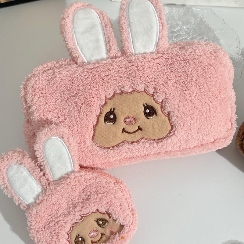 Monchhichi Round Small Hanging Bag With Zipper Cute Wallet Storage Mini Monchhichi Backpack Charm Cute Plush Monchichi Gifts