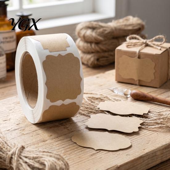 Eco Friendly Paper Labels for Bottles Blank Label Stickers, Self?Adhesive Gift Tag Stickers 250 Per Roll, Assorted Birthday Sealing Shapes