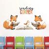 1Pc Cartoon Cute Reading Fox Furniture Wall Stickers Baby Room Home Essentials Kids Room Decor Living Room Decoration Bedroom