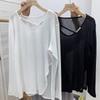 Loose Sun Protection Clothes T-shirts Women's Slit Long Sleeved Versatile Tops Summer