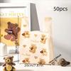 50pcs Teddy Bear Plastic Shopping Bags - Thick, Fashionable Gift Tote with Handles for Wedding, Birthday, Party Favors
