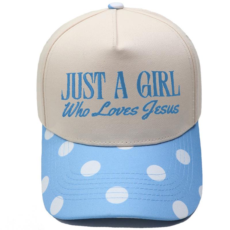 JUST A GIRL Truck Driver Hat Embroidery Color Matching Baseball Cap Men's and Women's Casual Outdoor Sun Hat