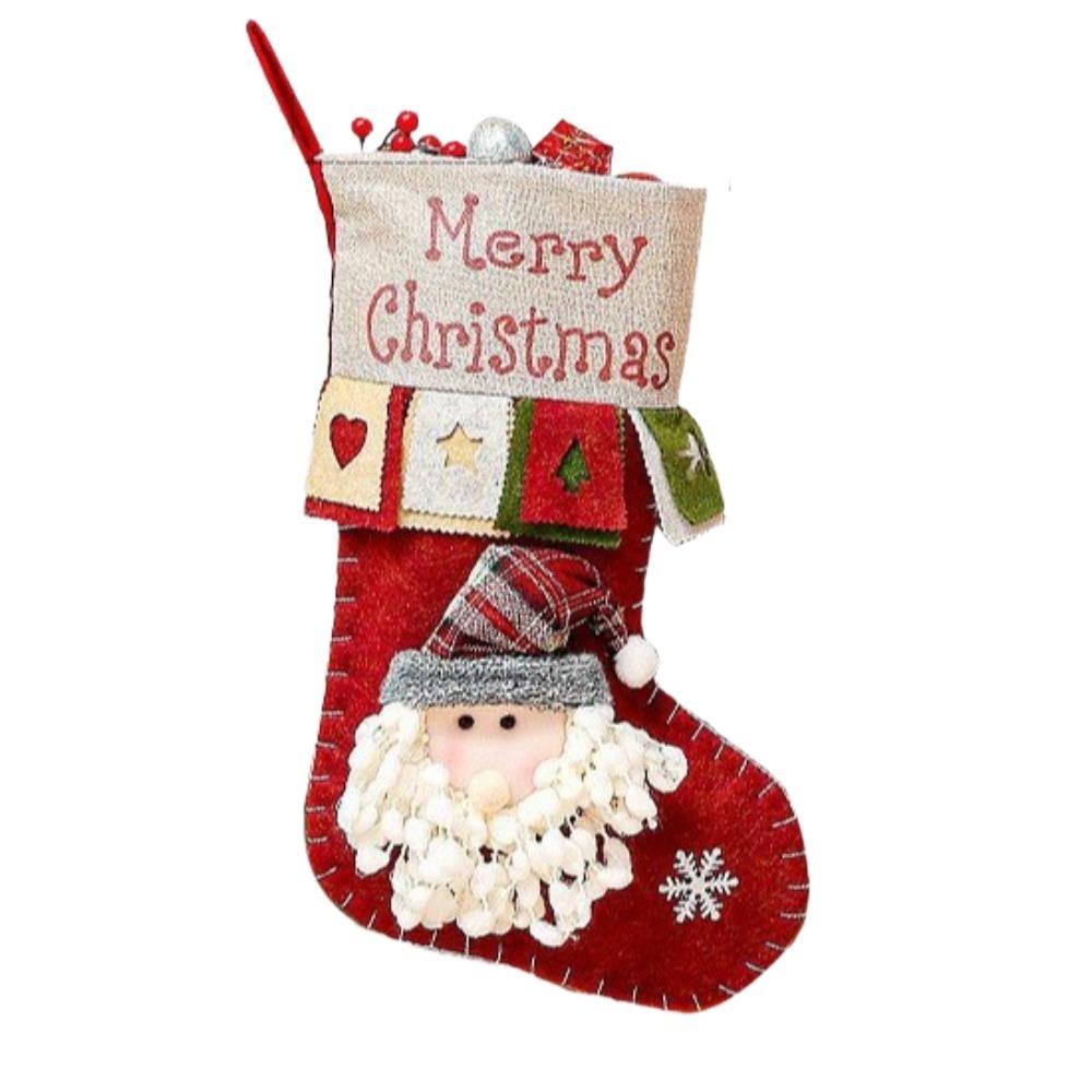 

Three-dimensional Christmas Stocking Hanging Christmas Decoration Christmas Sock Children красный